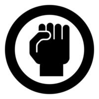 Fist icon in circle round black color vector illustration flat style image