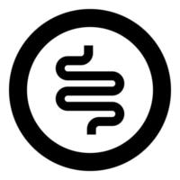 Intestine or bowels icon black color in circle round vector