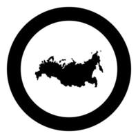 Map of Russian icon black color in circle round vector