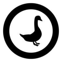 Goose icon black color in circle round vector