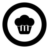 Cupcake icon black color in round circle vector