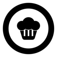 Cupcake icon black color in round circle vector