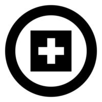 Flag of Switzerland icon black color vector in circle round illustration flat style image