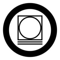 Drum drying in machine delicate mode Clothes care symbols Washing concept Laundry sign icon in circle round black color vector illustration flat style image