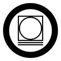 Drum drying in machine delicate mode Clothes care symbols Washing concept Laundry sign icon in circle round black color vector illustration flat style image