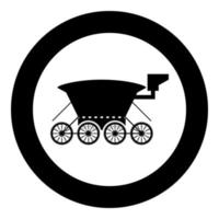 Moon rover Mars explorer Space machine Planets vehicle icon in circle round black color vector illustration flat style image