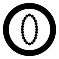 Necklace pearl Jewelry with pearl Bead Bijouterie Adornment icon in circle round black color vector illustration solid outline style image