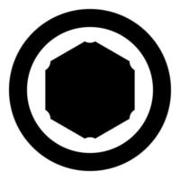 Hexagon with rounded corners icon in circle round black color vector illustration image solid outline style
