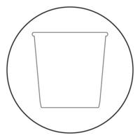 Trash bucket the black color icon in circle or round vector