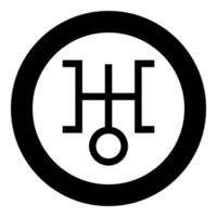 Symbol uranus icon in circle round black color vector illustration flat style image