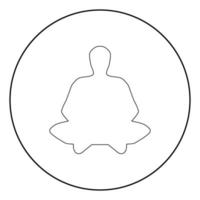 Meditation man the black color icon in circle or round vector