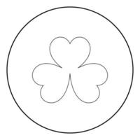 Clover the black color icon in circle or round vector