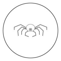 Spider the black color icon in circle or round vector