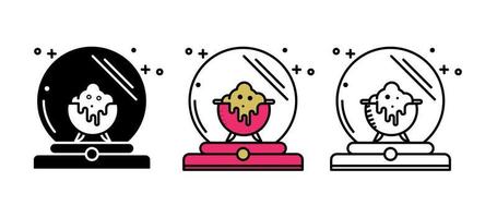 Magic cauldron, Magic cauldron, Orb and win in magic orb icons. Set for Halloween concept. Set of colored and silhouette linear icons. vector