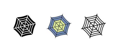 Spider web icon. Set suitable for the concept of Halloween. It is a colorful, silhouettes and linear icon set. vector