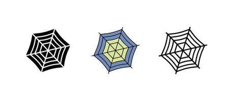 Spider web icon. Set suitable for the concept of Halloween. It is a colorful, silhouettes and linear icon set. vector