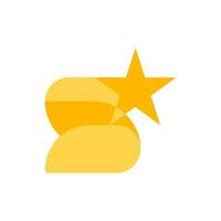logotipo de estrella de simplicidad moderna con letra s. plantilla de diseño de logotipo de concepto estrella con letra s. ilustración vectorial eps10 vector