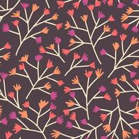 Vintage floral background Pattern with branches from trees and buds vector