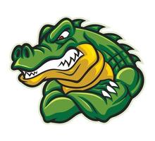 Crocodile Mascot Show His Muscle Arm vector