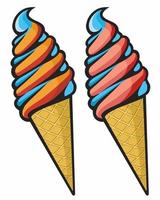 ilustración de cono de helado vector