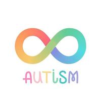 Infinity rainbow sign vector illustration. Autism new symbol.