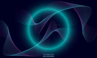 Circle movement pattern and motion blur over dark blue background. vector