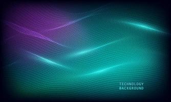 abstract wave technology background with blue light smooth and flow. vector