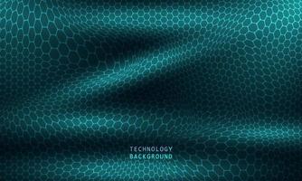 abstract wave technology background with blue light smooth and flow. vector