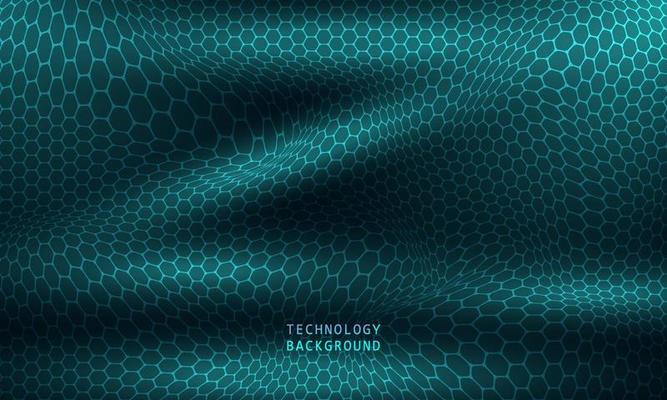 abstract wave technology background with blue light smooth and flow.
