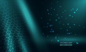 abstract wave technology background with blue light smooth and flow. vector