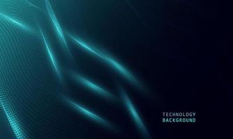 abstract wave technology background with blue light smooth and flow. vector