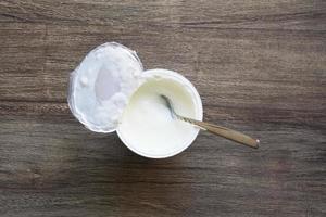 plain or natural yogurt or yoghurt photo