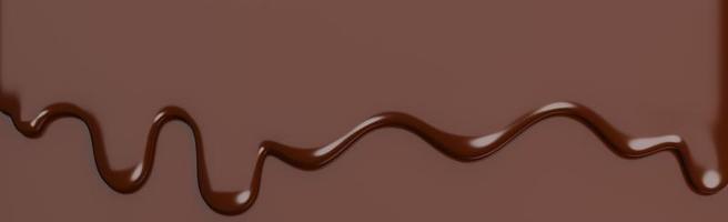 Melted milk brown chocolate flow down on brown banner Background with copy space.,3d model and illustration. photo