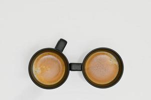 bicicleta conceptual de tazas de café espresso foto