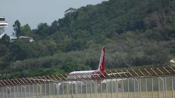 AirAsia plane departure, rear view video