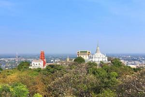 Temple on mountain top at Khao Wang Palace, Petchaburi, Thailand photo