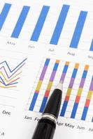 Marketing report bar chart with graph analysis photo