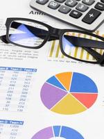 Marketing report pie with chart graph analysis photo