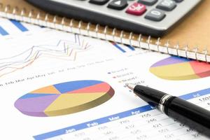 Marketing report pie chart with graph analysis photo