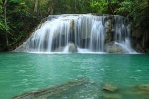 Waterfall in Erawan national park, level 2, Kanchanaburi photo