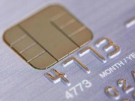 Platinum credit card with micro chip selective focus photo