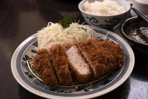 Japanese Set Meal, Tonkatsu Pork Cutlet with Rice photo