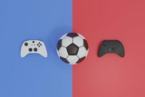 joystick blanco y negro competición de fútbol soccer 3d render ilustración foto