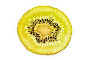 Slice of fresh kiwi fruit isolated on white background photo