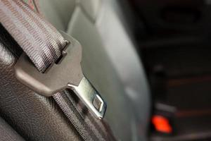 close up seat belt in modern car photo