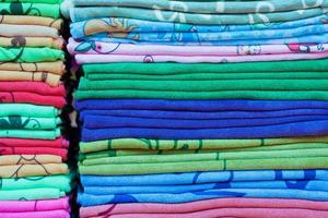 close up of colorful clothes photo