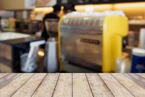 Coffee shop blur background with bokeh photo