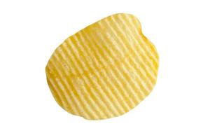 potato chip on white background close-up photo