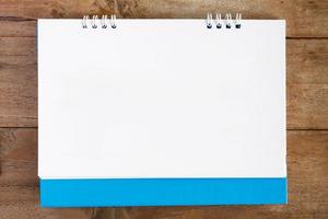 Blank paper desk spiral calendar photo