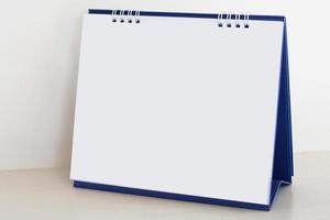 Blank paper desk spiral calendar photo